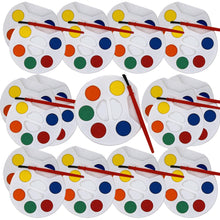 Load image into Gallery viewer, Color Swell Bulk Watercolors Round Paint Brushes - 25 Sets with 5 Washable Colors Each - Great for Kids, Classrooms, Parties, Students, Donations, Party Favors, All Ages - ColorSwell