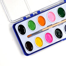 Load image into Gallery viewer, 18 Set Bulk watercolor paint Pack with Quality Wood Brushes 16 Colors Washable Water Colors for Kids Adults Parties Students Classroom Bulk by Color Swell - ColorSwell
