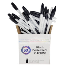 Load image into Gallery viewer, Color Swell Bulk Permanent Markers 60 Count (Black) for Teachers, Offices, Classrooms - ColorSwell