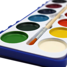 Load image into Gallery viewer, 36 Set Best Watercolor Brushes Paint Pack with Wood Brushes 12 Washable Colors Perfect for Kids Classroom Parties Students All Ages by Color Swell - ColorSwell