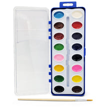 Load image into Gallery viewer, 18 Set Bulk watercolor paint Pack with Quality Wood Brushes 16 Colors Washable Water Colors for Kids Adults Parties Students Classroom Bulk by Color Swell - ColorSwell