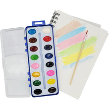 Load image into Gallery viewer, 18 Set Bulk watercolor paint Pack with Quality Wood Brushes 16 Colors Washable Water Colors for Kids Adults Parties Students Classroom Bulk by Color Swell - ColorSwell