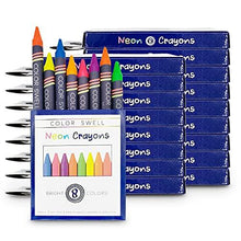 Load image into Gallery viewer, Color Swell Neon Crayons Bulk Packs - 18 Boxes of Fun Neon Bulk Crayons (144 total) of Teacher Quality Durable Classroom Packs - ColorSwell