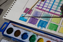 Load image into Gallery viewer, Color Swell Bulk Watercolor Paints and Wooden Brushes (6 Packs, 8 Colors/Pack) - ColorSwell