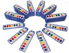 Load image into Gallery viewer, Color Swell Washable Bulk Watercolors Paint, 36 pack, 8 Colors, Wood Brush, Classroom Bulk Paint Pack - ColorSwell