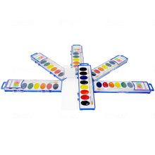 Load image into Gallery viewer, Color Swell Bulk Watercolor Paints and Wooden Brushes (6 Packs, 8 Colors/Pack) - ColorSwell