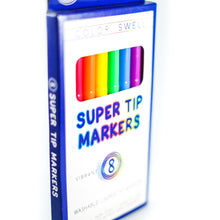 Load image into Gallery viewer, Color Swell Super Tip Washable Markers Bulk Pack 6 Boxes of 8 Vibrant Colors (48 Total) Color Swell