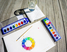 Load image into Gallery viewer, Color Swell Bulk Watercolor Paints and Wooden Brushes (6 Packs, 8 Colors/Pack) - ColorSwell