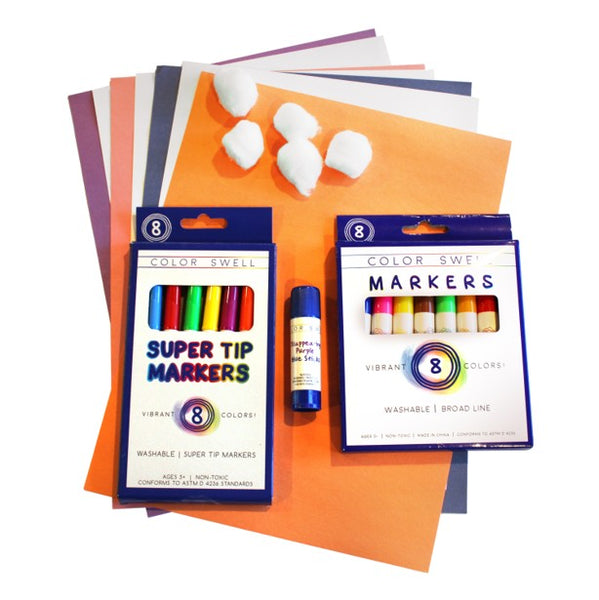 Color Swell art project:  Rainbows and Clouds art