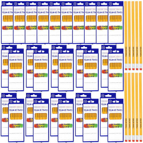 Color Swell Yellow #2 Pencils, 30 Packs and 10 Pencils Per Pack (300 Total), Non-Toxic ColorSwell