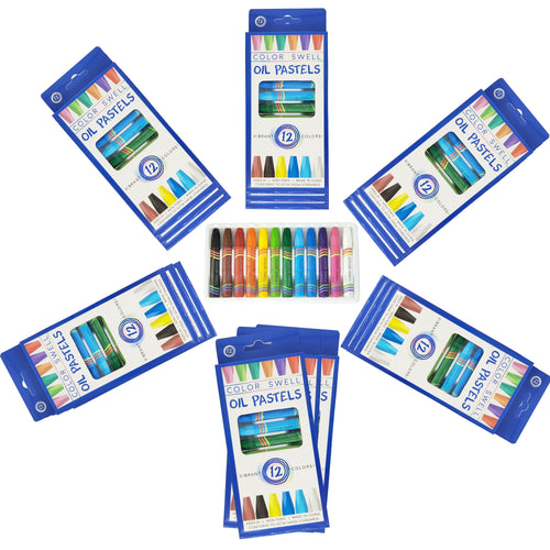 Color Swell Bulk Oil Pastels (432 Total) with Round Tips – 36 Packs, 12 Colors per Pack – Ideal for Teachers, Kids, Party Favors, Classrooms, Donations, Students - Bulk Oil Pastels Color Swell