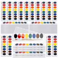 Color Swell Bulk Watercolor Paint Inserts with Wood Brushes - 40 packs with 8 Washable Colors Each - Re-Use Your Old Cases and Help the Environment. All Ages - ColorSwell