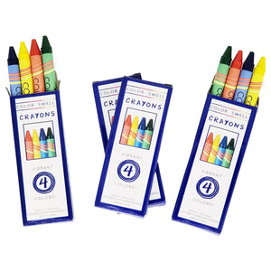 Color Swell Bulk Crayons 4 Packs - Restaurant Crayon Packs - 50 Packs 4 Crayons per Pack (200 crayons total) ColorSwell