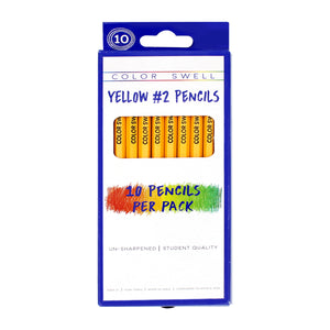 Color Swell Yellow #2 Pencils, 30 Packs and 10 Pencils Per Pack (300 Total), Non-Toxic ColorSwell