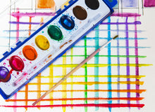 Load image into Gallery viewer, Color Swell 144 Set Bulk Watercolor Paint Pack with Wood Brushes 8 Colors Washable Water Colors Perfect for Kids Classroom Parties Students All Ages Color Swell
