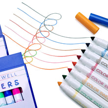 Load image into Gallery viewer, Color Swell 4 Packs Each of Broad Line Markers (32 Total Markers), Crayons (96 Total Crayons), and 8-Color Watercolors Color Swell