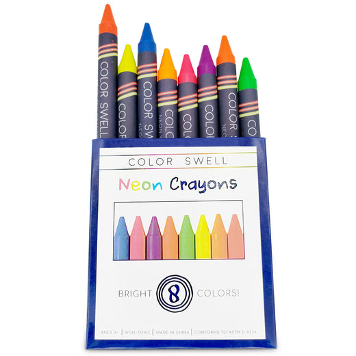 Color Swell Neon Crayon Pack - One Box of Fun Neon Crayons (8 Crayons per Box) Color Swell