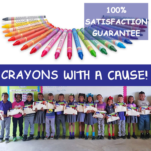 Color Swell Crayon 6-Pack (24 Crayons per Pack) Vibrant Colors Teacher Quality Color Swell