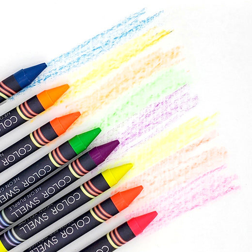 Color Swell Neon Crayon Pack - One Box of Fun Neon Crayons (8 Crayons per Box) Color Swell