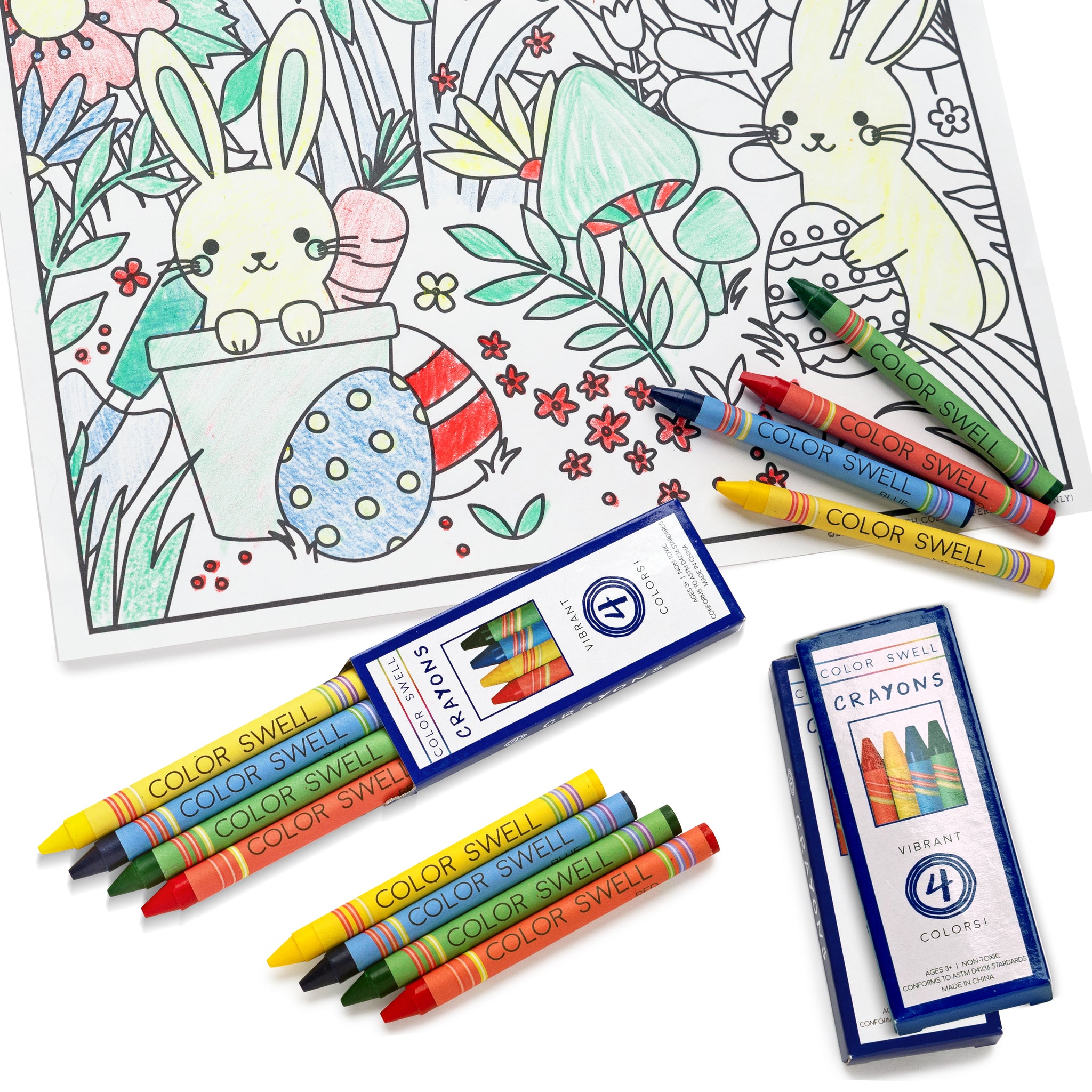 Color Swell Bulk Crayon Restaurant Packs - 300 Packs of 4 Crayons
