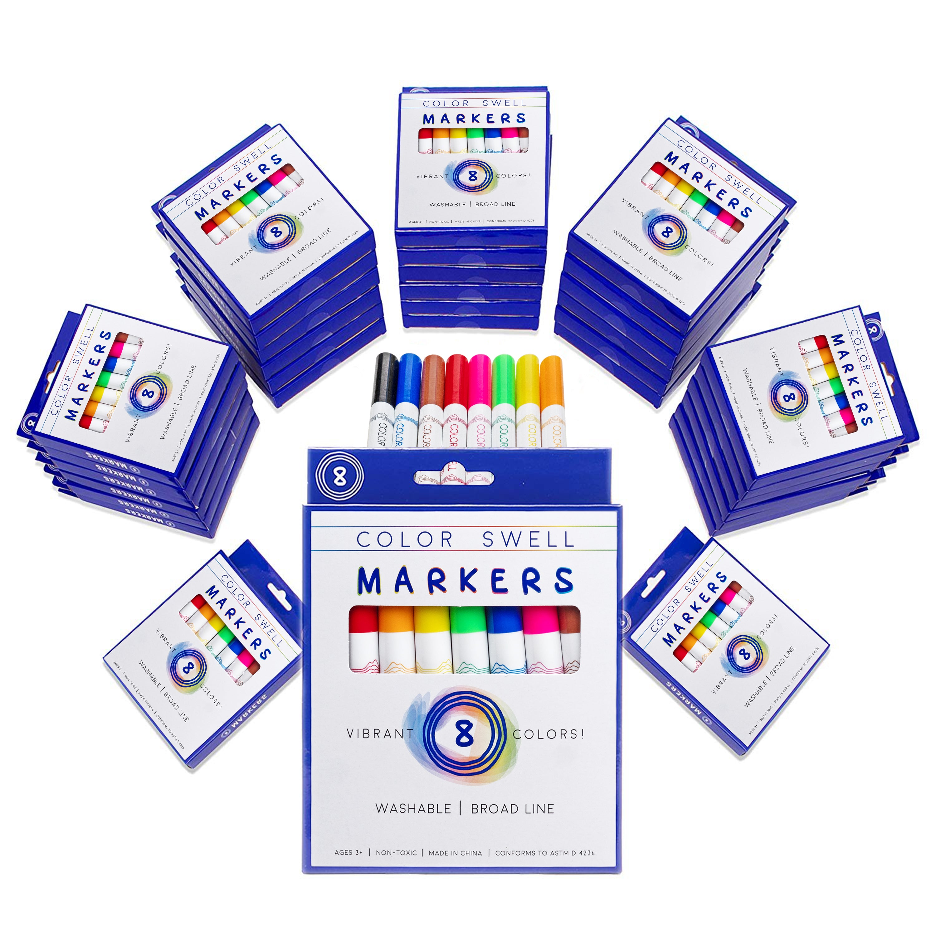 JOT Markers Double-Sided - Broadline and Fineline Sides - 8 Count per Pack  (2 Pack)