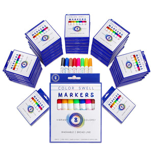 Color Swell Washable Markers Bulk Pack, 36 Sets, 8 Count, Vibrant Colors, 288 Total Broad Line Markers - ColorSwell