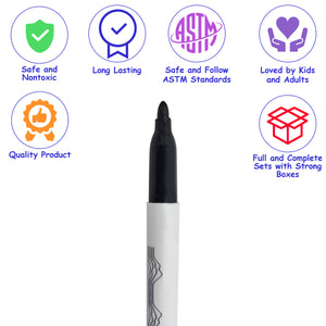 Color Swell Bulk Permanent Markers 60 Count (Black) for Teachers, Offices, Classrooms Color Swell