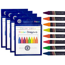 Load image into Gallery viewer, Color Swell Neon Crayons in Bulk - 4 Boxes of 8 Large Neon Crayons (32 Total) Color Swell
