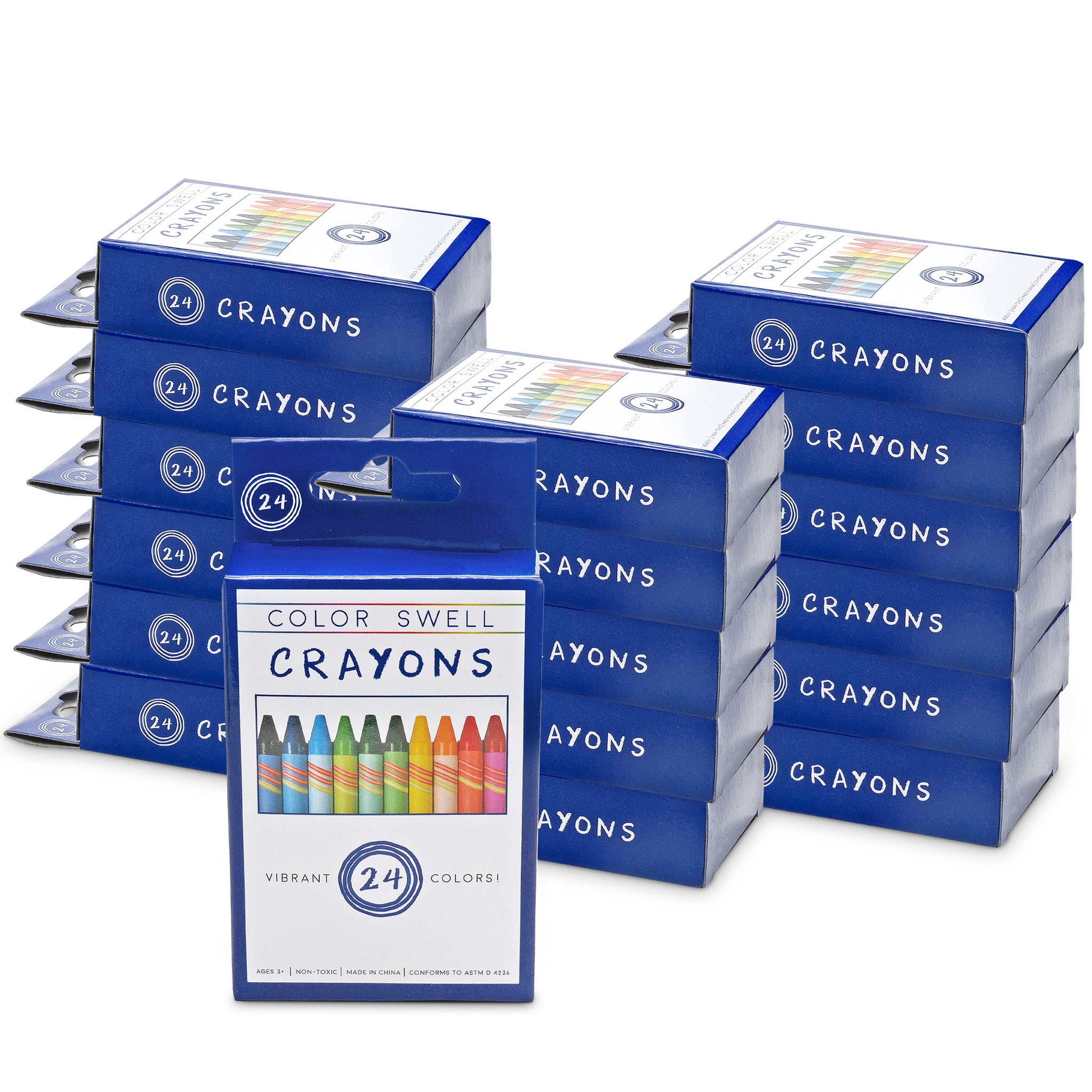 Color Swell Bulk Crayon Packs - 36 Boxes of 24 Vibrant Colored Crayons —  CHIMIYA