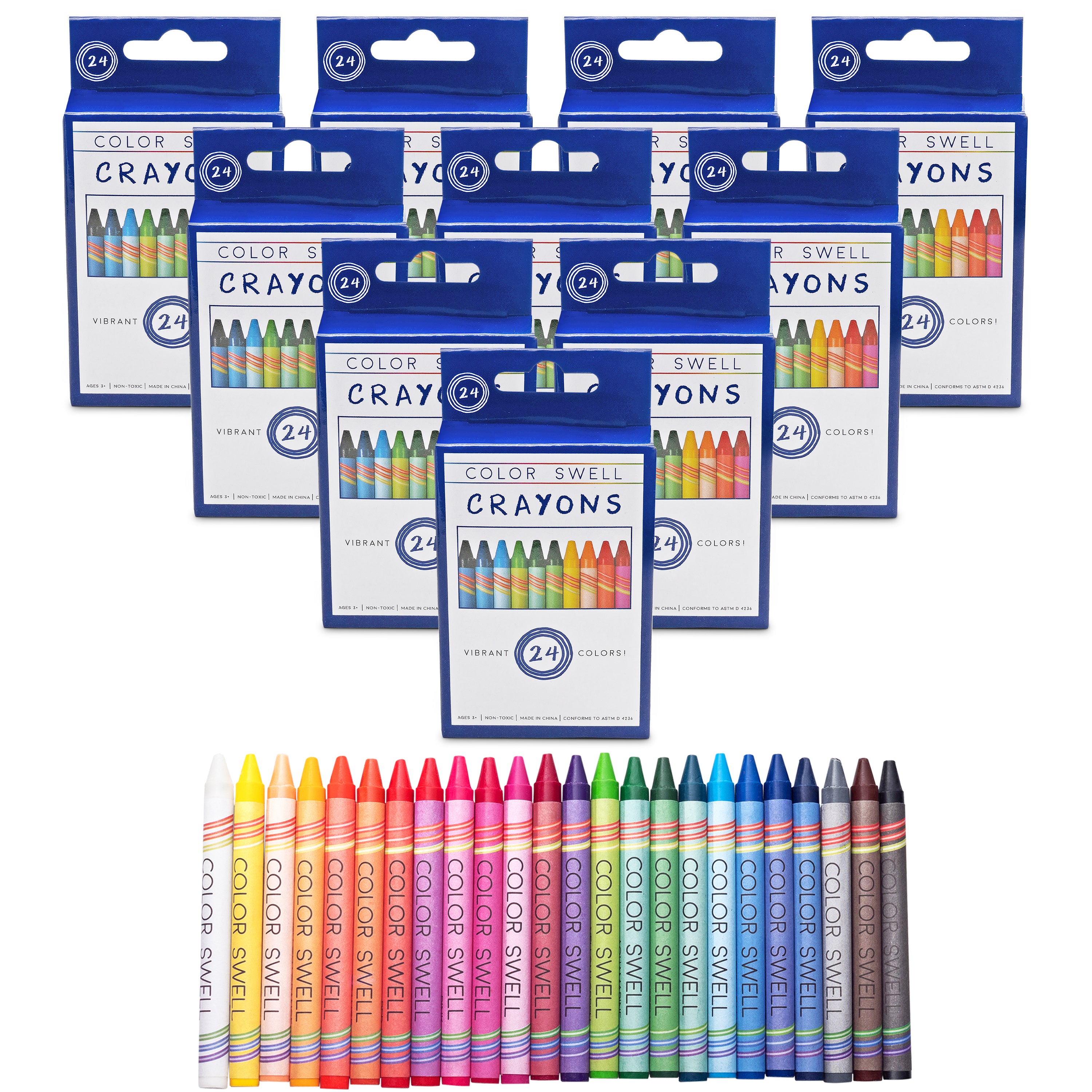 Color Swell Crayon Bulk Pack (18 Packs, 24 Crayons/Pack)