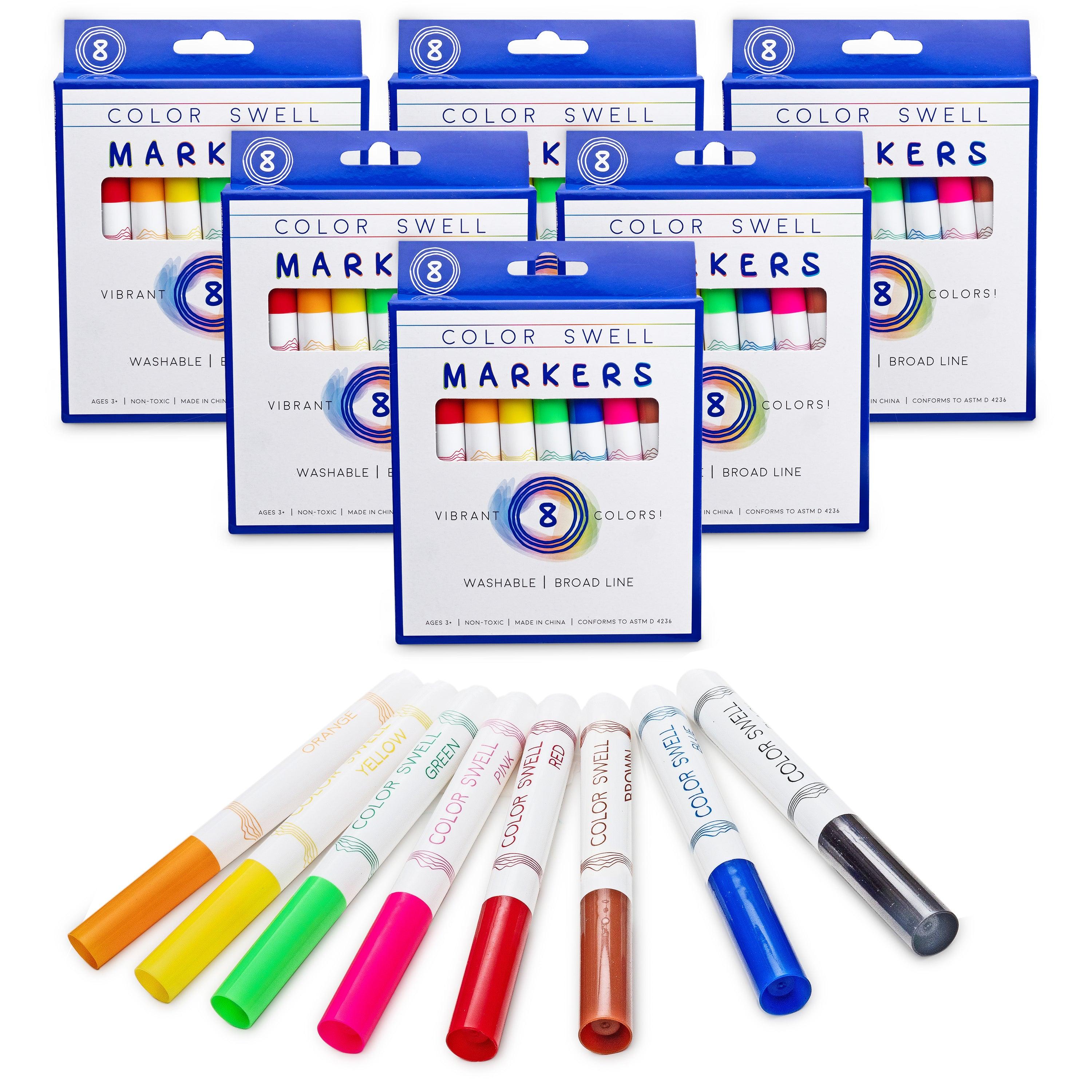 Color Swell Marker Bulk Pack (6 Packs, 8 Markers/Pack)