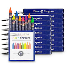 Load image into Gallery viewer, Color Swell Neon Crayons Bulk Packs - 18 Boxes of Fun Neon Bulk Crayons (144 total) of Teacher Quality Durable Classroom Packs Color Swell
