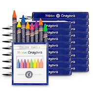 Color Swell Neon Crayons Bulk Packs - 18 Boxes of Fun Neon Bulk Crayons (144 total) of Teacher Quality Durable Classroom Packs - ColorSwell