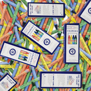 Color Swell Bulk Restaurant Crayons Packs - 300 Packs of 4 Crayons Each (1200 Crayons Total) - ColorSwell
