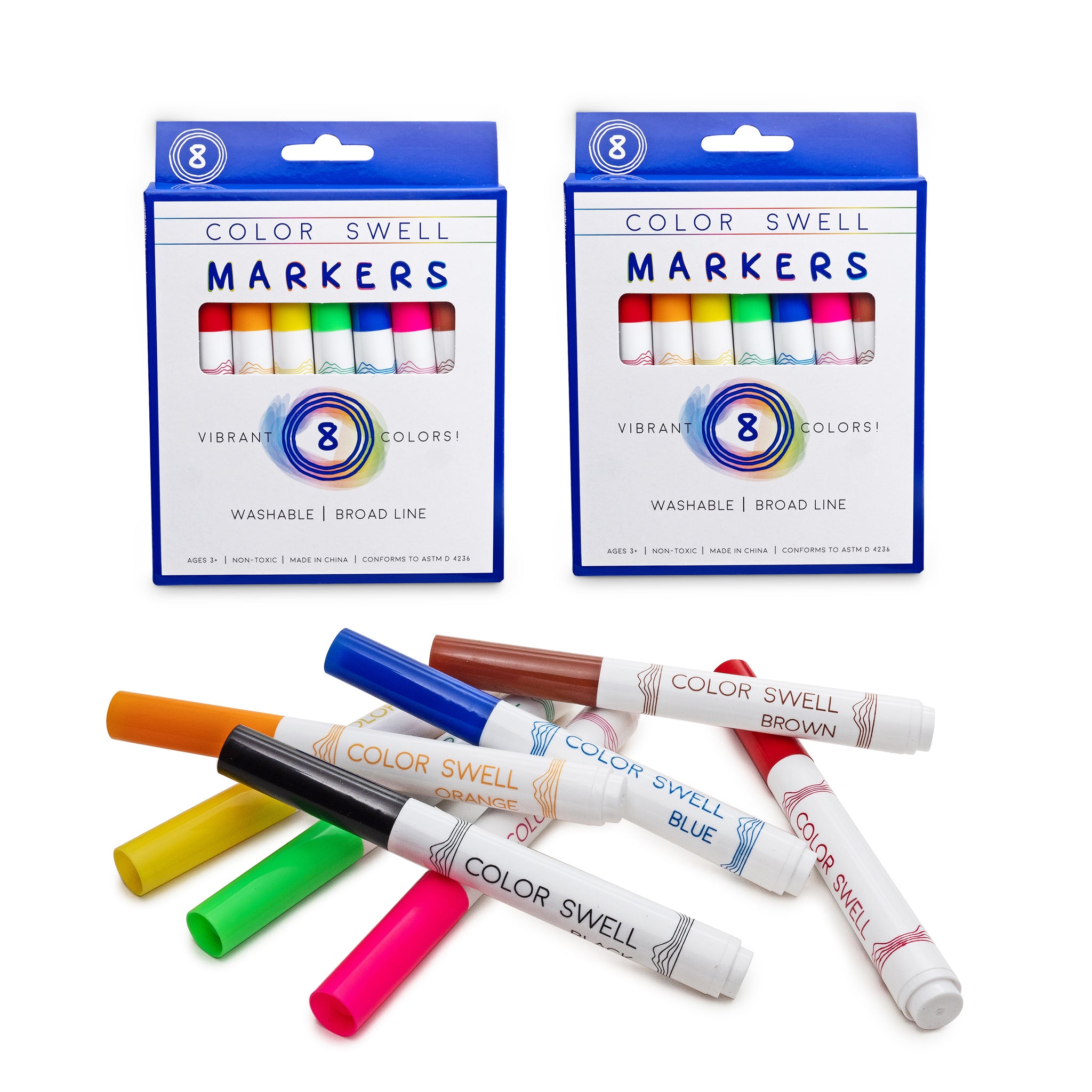 Color Swell Washable Markers (2 Packs, 8 Markers/Pack) – ColorSwell