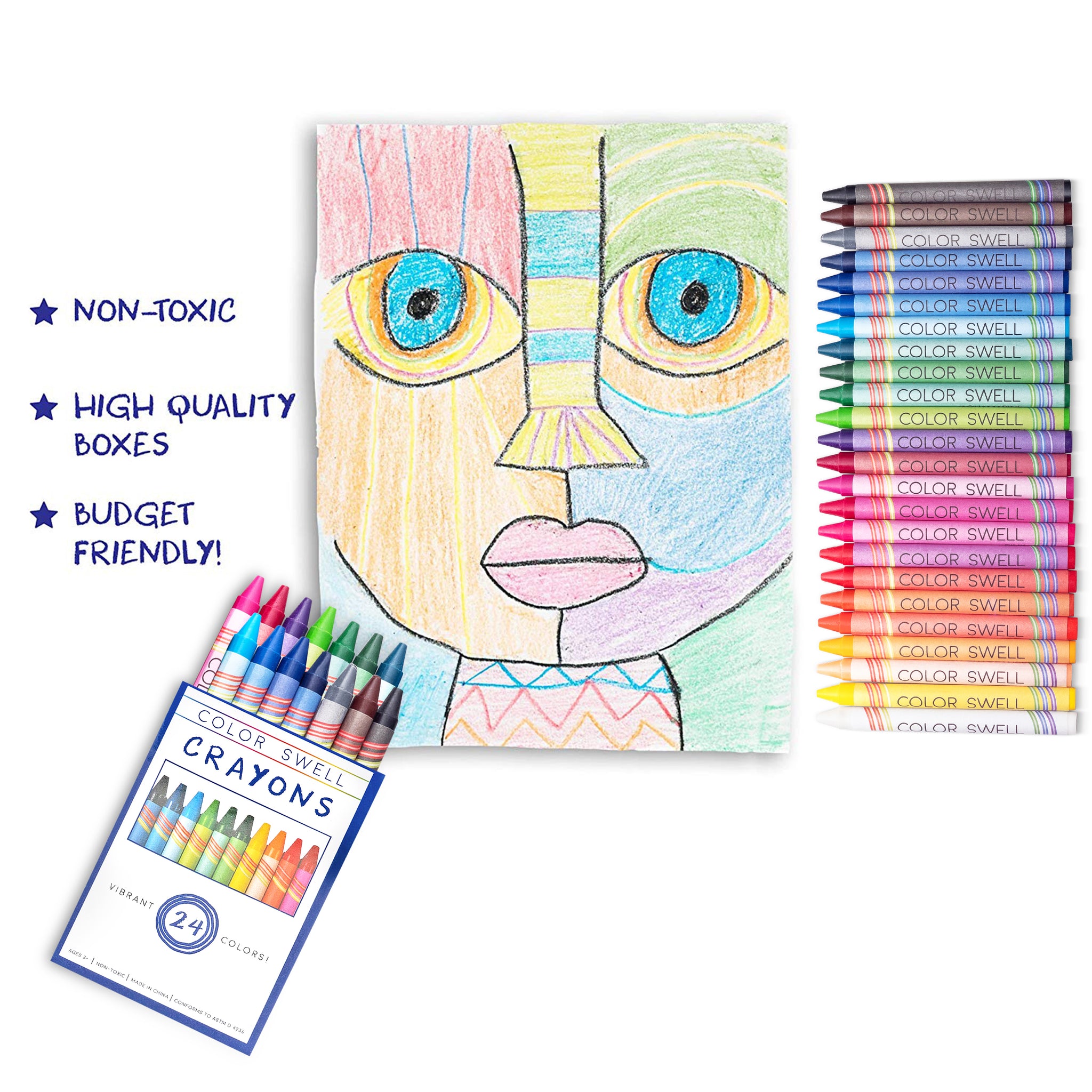 Color Swell Paquete de crayones de neón, una caja de divertidos crayones de  neón de calidad para profesores, duraderos para niños, estudiantes