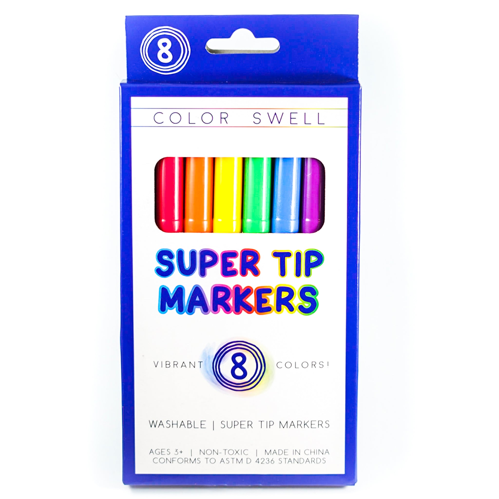 Color Swell Super Tip Washable Marker Pack - 8 Vibrant Colors – ColorSwell