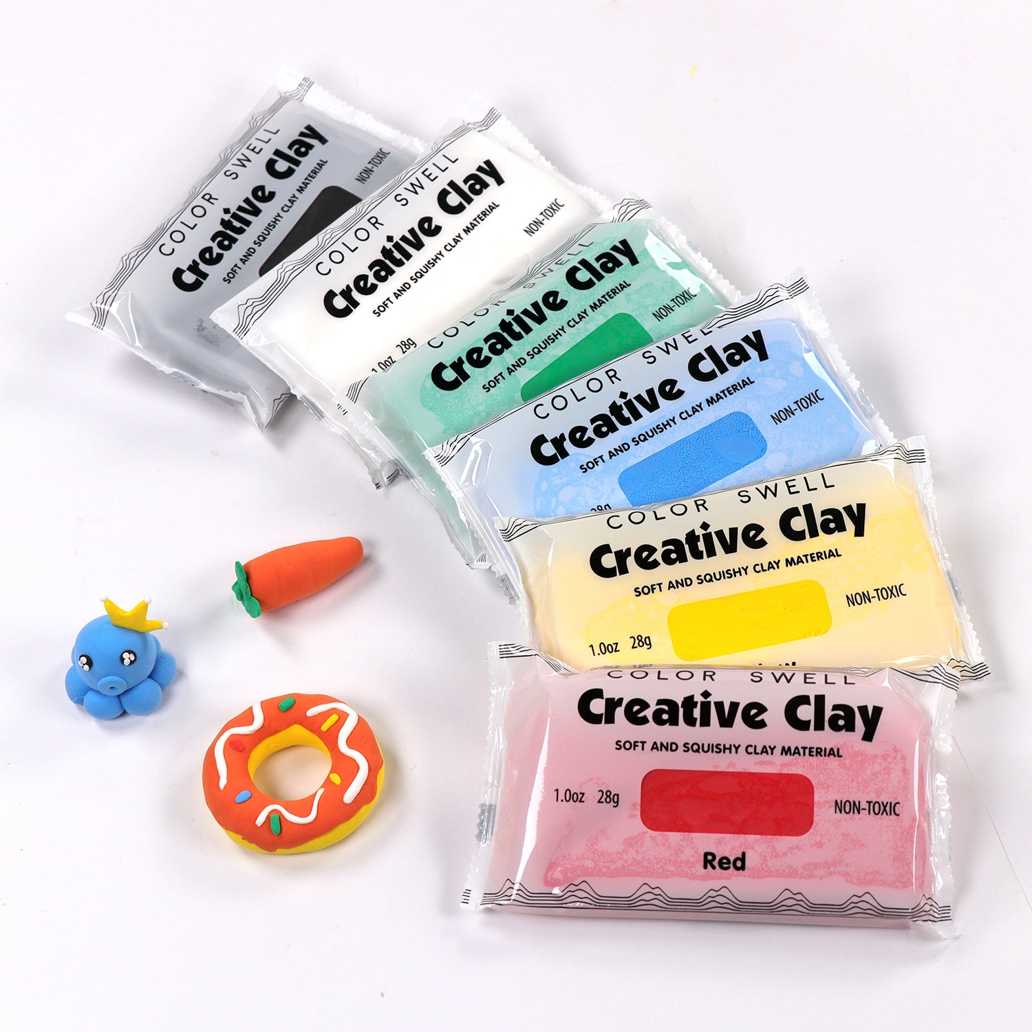 Color Swell Creative Clay Bulk Pack - 80 Packs of 1oz Air-Drying Clay for Kids, Adults, Classrooms