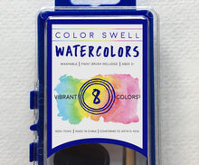 Load image into Gallery viewer, Color Swell Watercolor Paints with Strong Wood Brush 8 Colors Washable Water Colors Color Swell