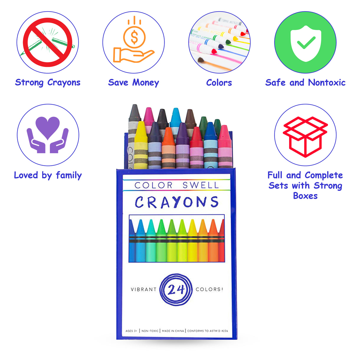 Color Swell Mixed Crayon Bulk Packs - 18 Boxes of Fun Neon Crayons and 18  Boxes of Regular Crayons 