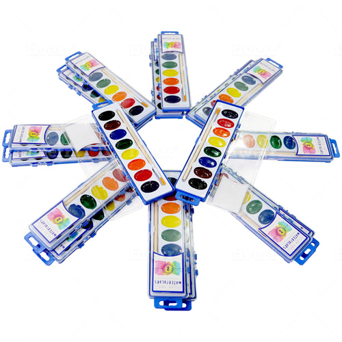 Color Swell 18 Packs Watercolor Paint with Wood Brushes 16 Washable Colors,  1 - Gerbes Super Markets