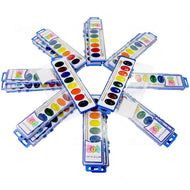 Color Swell Bulk Watercolor Paint Sets and Wooden Brushes (18 Packs) - ColorSwell