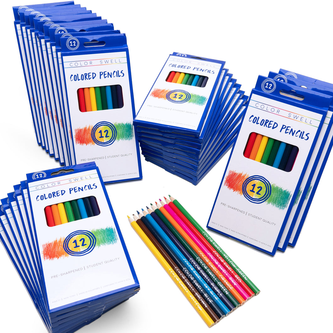 Color Swell Bulk Colored Pencils (30 Packs, 12 Pencils per Pack) Color Swell