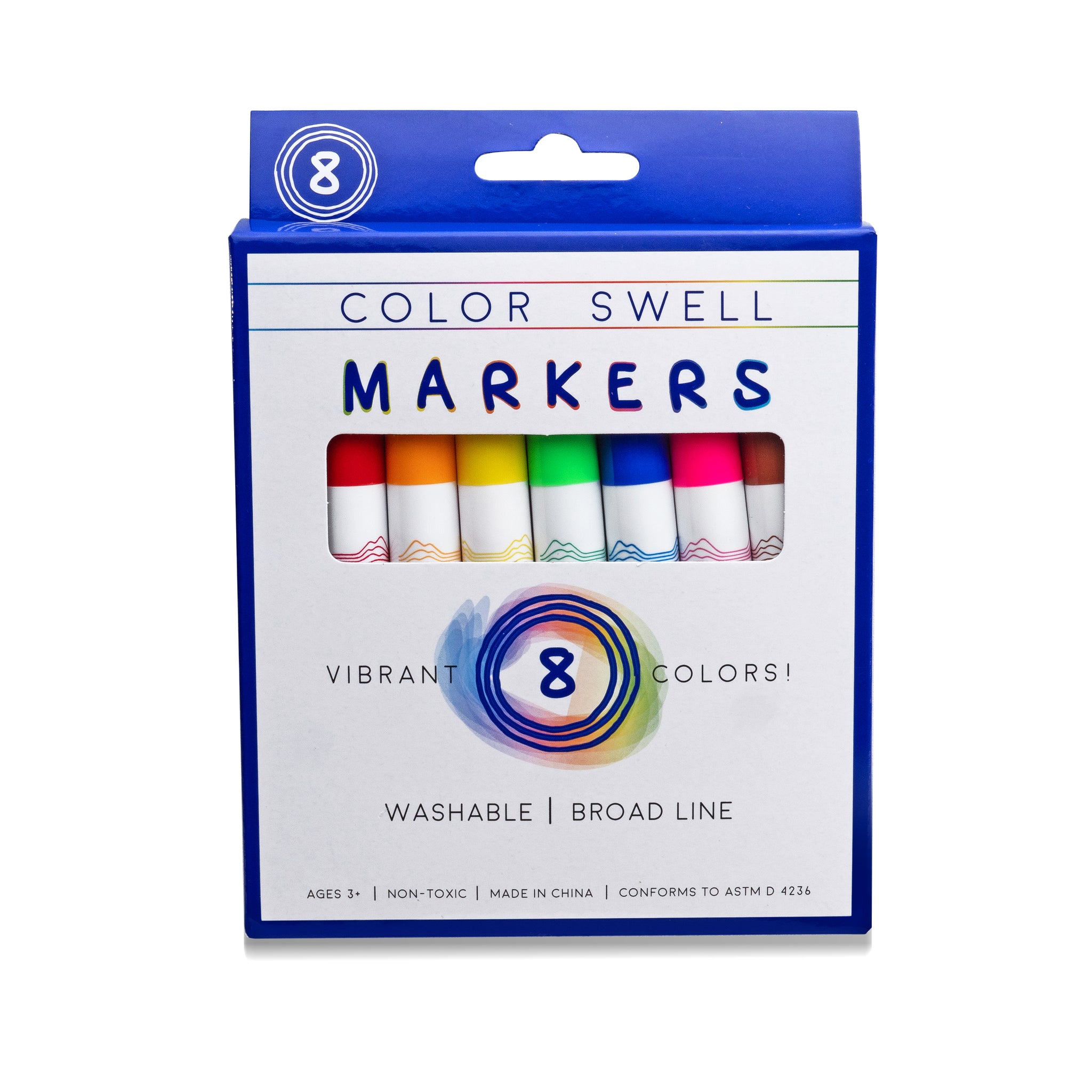Color Swell Washable Markers Bulk Pack 18 Boxes of 8 Vibrant Colors (1 —  CHIMIYA