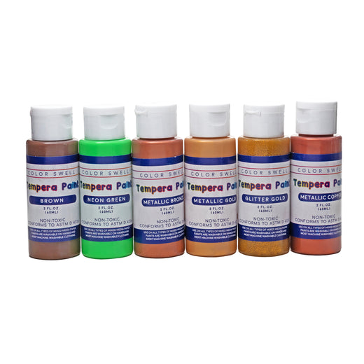 Color Swell Washable Tempera Paint Set - 30 Colors in 2 oz Bottles are Perfect for Kids Adults Parties Students Classroom Bulk Color Swell