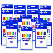 Load image into Gallery viewer, Color Swell Super Tip Washable Markers Bulk Pack 18 Boxes of 8 Vibrant Colors (144 Total) Color Swell