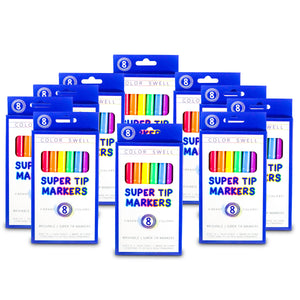 Color Swell Washable Markers Bulk 10 Pack, 8 Markers per Pack, 80 Total Markers