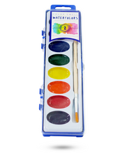 Load image into Gallery viewer, Color Swell Watercolor Paints with Strong Wood Brush 8 Colors Washable Water Colors Color Swell